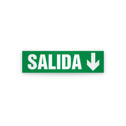 Rotulo de ruta de evacuacion  - Salida flecha abajo| Cod. EV-965 Señalización Seguridad Industrial