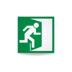 Rotulo de ruta de evacuacion  - Salida izquierda| Cod. EV-967. Señalización Seguridad Industrial