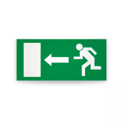 Rotulo de ruta de evacuacion  - Salida lado izquierdo | Cod.EV-968 Señalización Seguridad Industrial