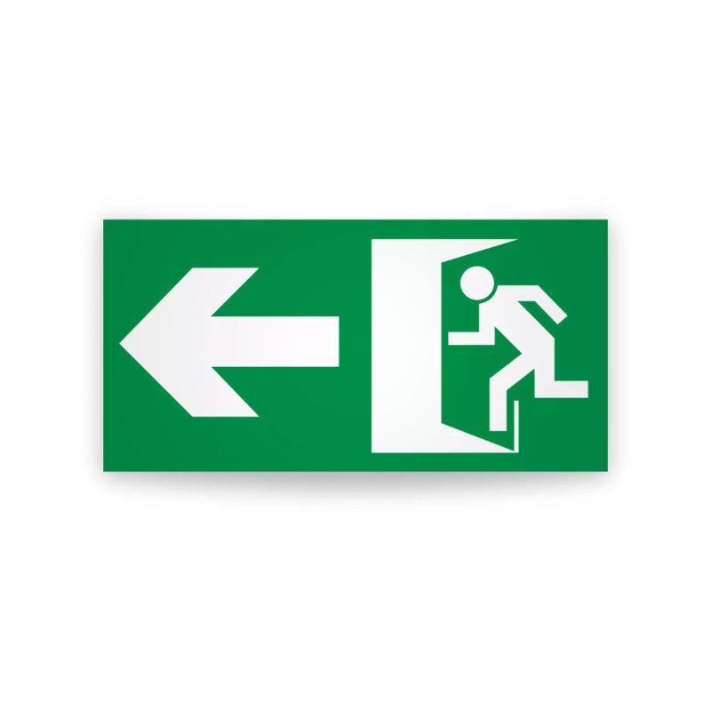Rotulo de ruta de evacuacion  - Salida flecha izquierda| Cod. EV-973 Señalización Seguridad Industrial
