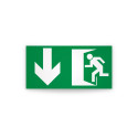 Rotulo de ruta de evacuacion  - Salida flecha abajo| Cod. EV-975 Señalización Seguridad Industrial