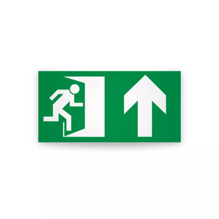 Rotulo de ruta de evacuacion  -  Salida flecha arribs | Cod.EV-976 Señalización Seguridad Industrial