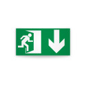 Rotulo de ruta de evacuacion - Salida flecha para abajo|Cod. EV-980  Señalización Seguridad Industrial