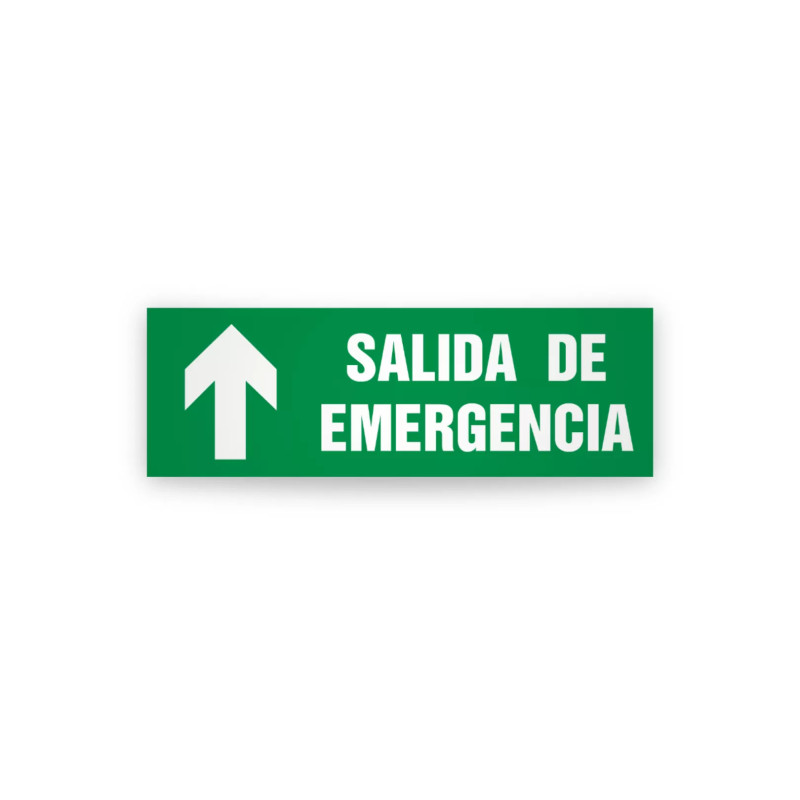 Rotulo de ruta de evacuacion  - Salida de emergencia flecha arriba| Cod. EV-981  Señalización Seguridad Industrial