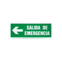 Rotulo de ruta de evacuacion  - Salida de emergencia flecha lado izquierdo| Cod. EV-983 Señalización Seguridad Industrial