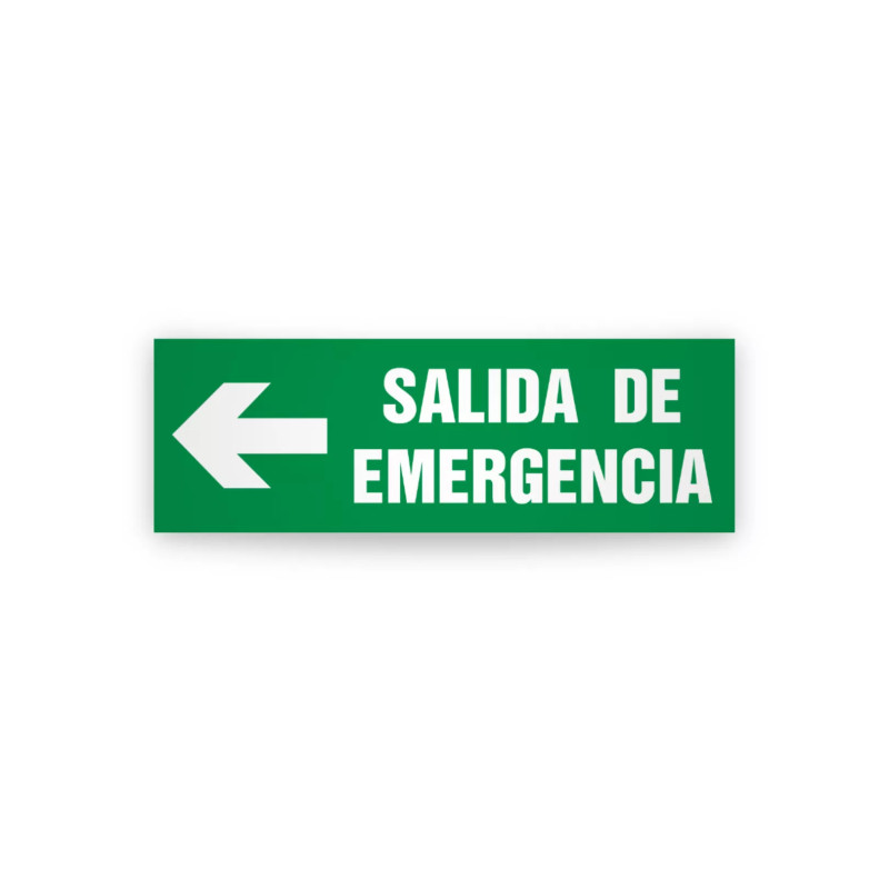 Rotulo de ruta de evacuacion  - Salida de emergencia flecha lado izquierdo| Cod. EV-983 Señalización Seguridad Industrial