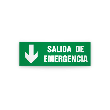 Rotulo de ruta de evacuacion - Salida de emergencia flecha para abajo|Cod. EV-985 Señalización Seguridad Industrial