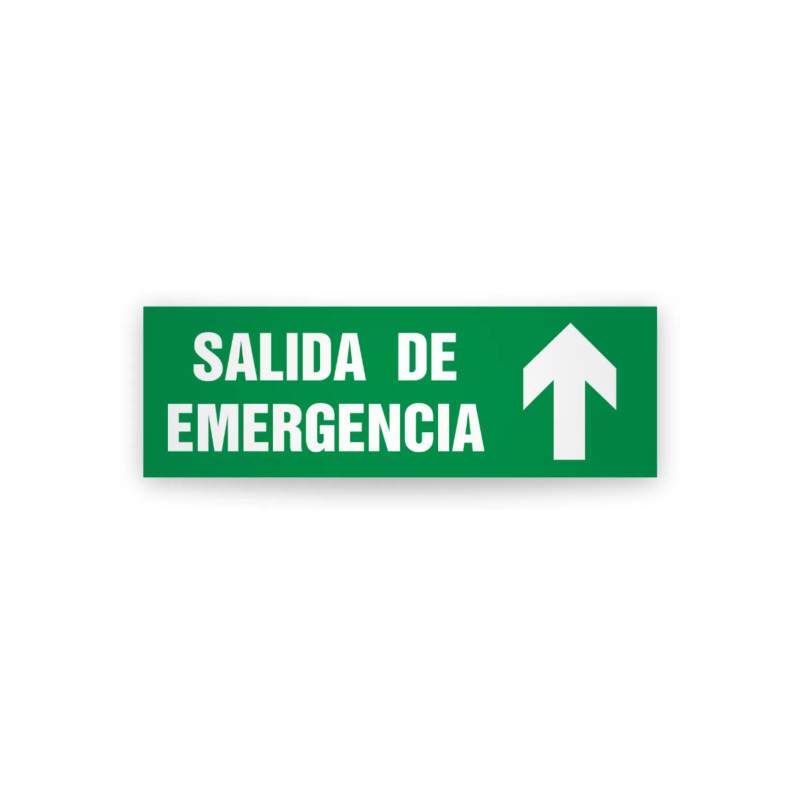 Rotulo de ruta de evacuacion  - Salida de emergencia flecha arriba| Cod. EV-986 Señalización Seguridad Industrial