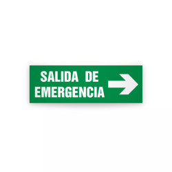 Rotulo de ruta de evacuacion  - Salida de emergencia flecha derecha| Cod. EV-988 Señalización Seguridad Industrial