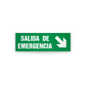 Rotulo de ruta de evacuacion  - Salida de emergencia Flecha Abajo Derecha| Cod. EV-989