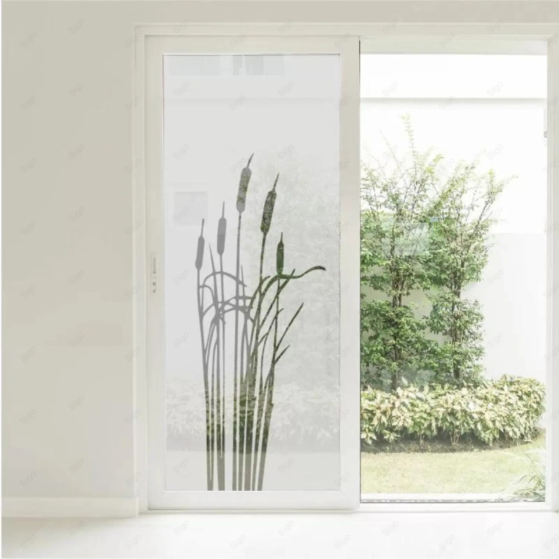 Sandblast aplicado en vidrio con decoración personalizada.
