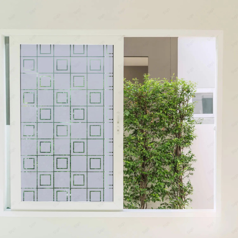 ▶︎ Sandblast Decorativo para Ventana - Ladrillos Cuadrados