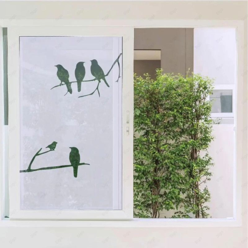 ▶︎ Sandblast Decorativo para Ventana - Pájaros