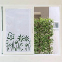Sandblast aplicado en vidrio con decoración personalizada.