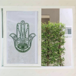 Sandblast aplicado en vidrio con decoración personalizada.