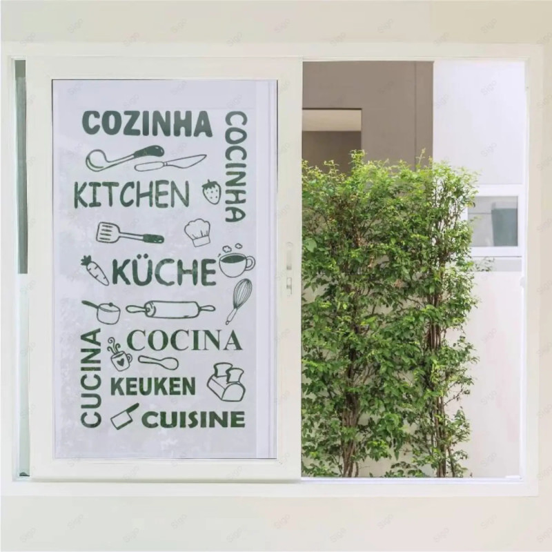 Sandblast aplicado en vidrio con decoración personalizada.