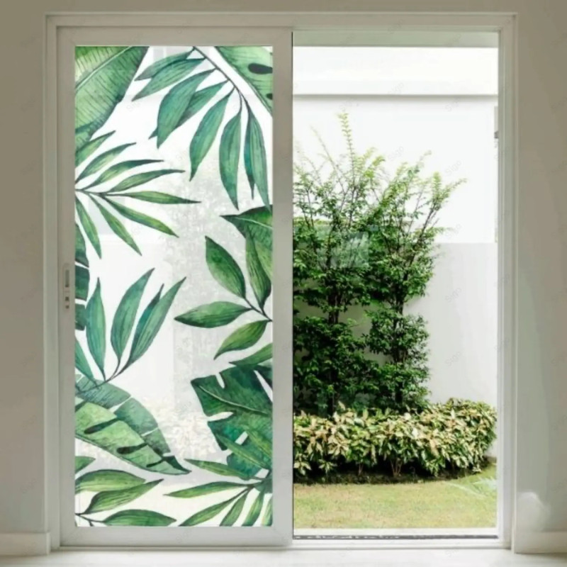 Sandblast impreso aplicado en vidrio con decoración personalizada.