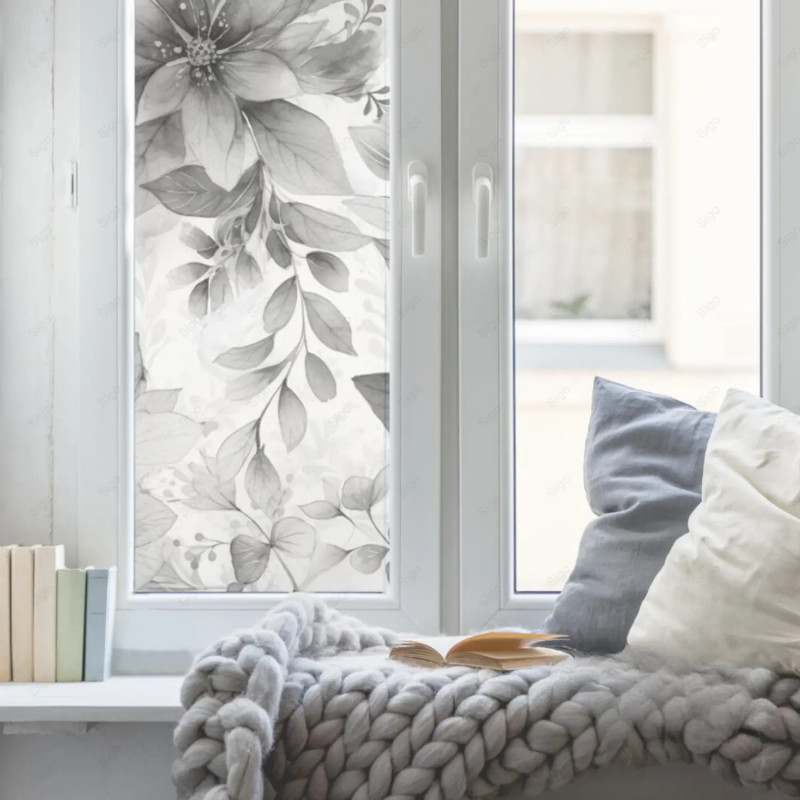 Sandblast impreso aplicado en vidrio con decoración personalizada.