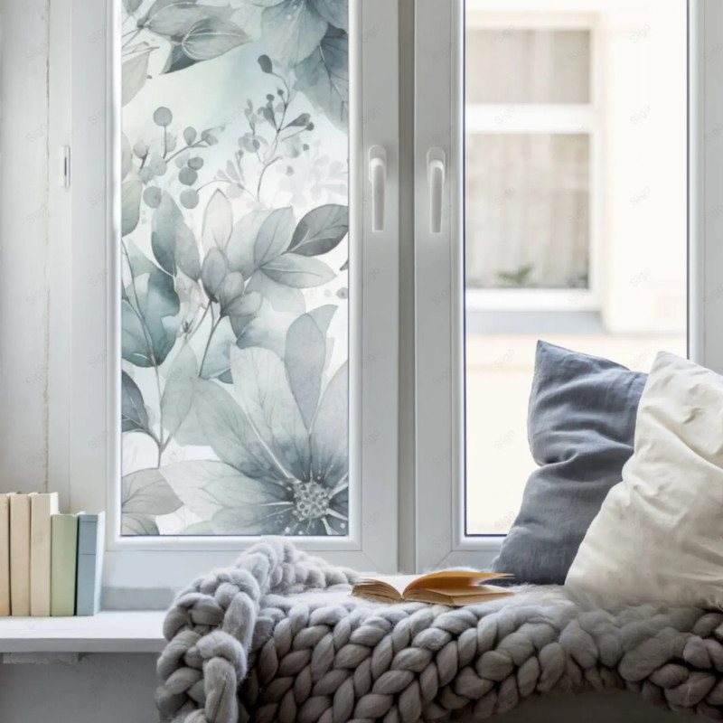 Sandblast impreso aplicado en vidrio con decoración personalizada.