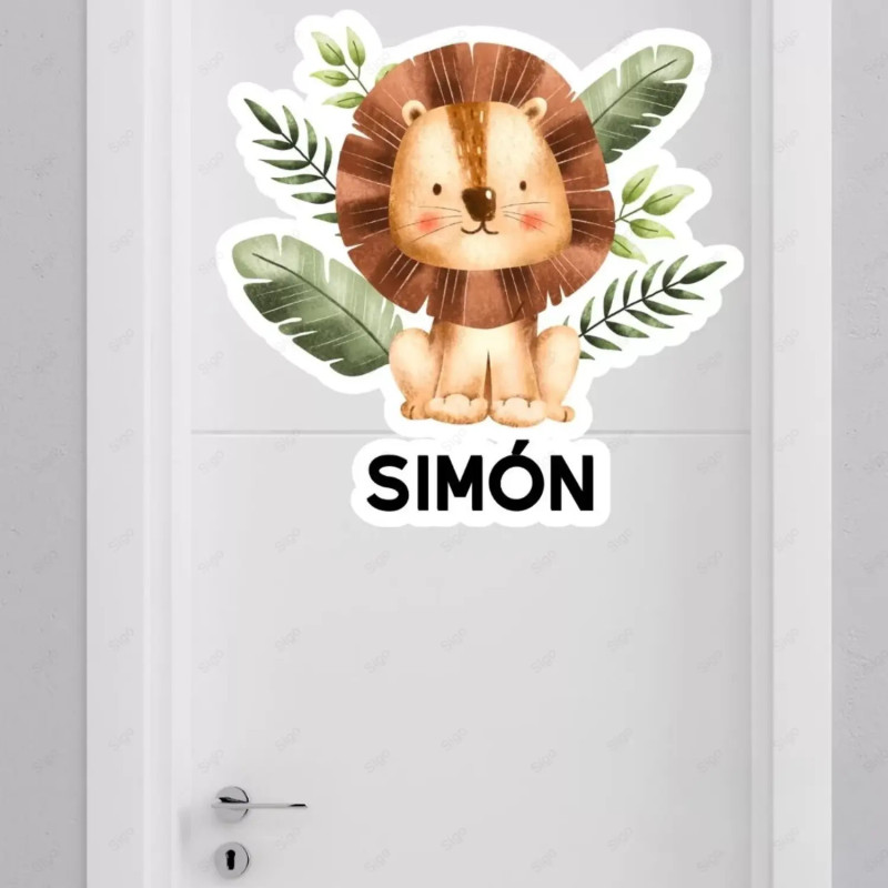 Vinil impreso aplicado en madera con decoración personalizada.