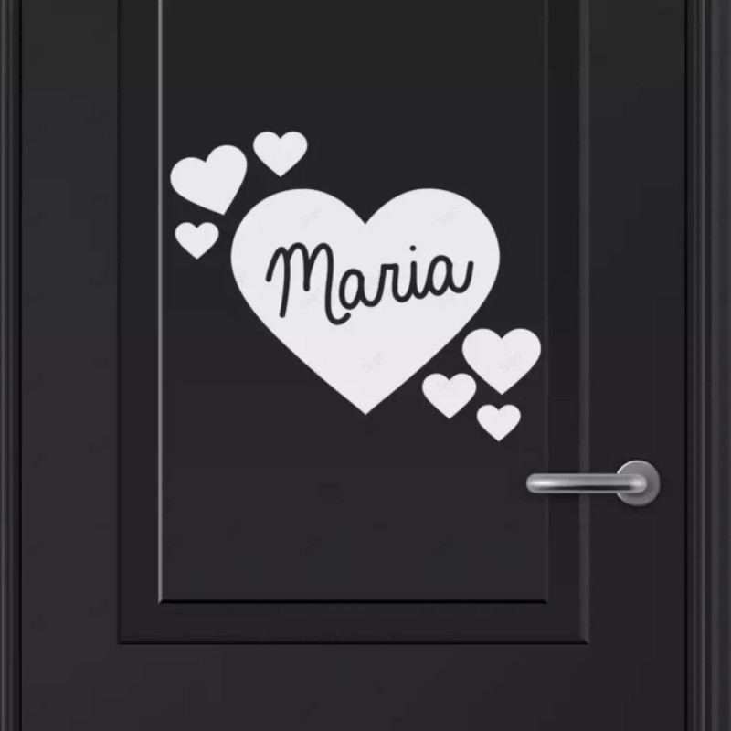 ‣ Vinil Adhesivo Puerta Corazones B/N... | SIGO
