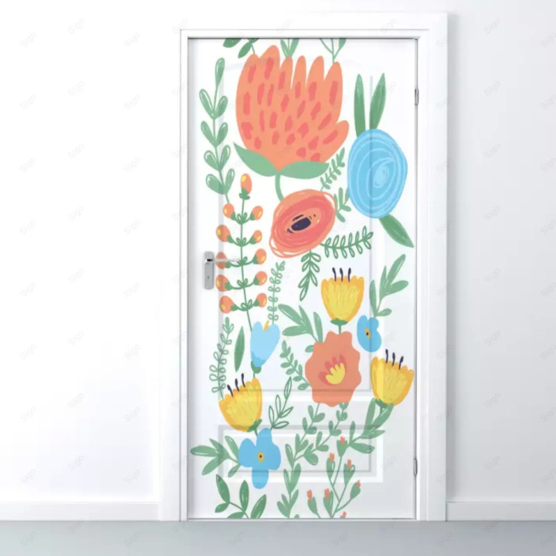 Vinil impreso aplicado en madera con decoración personalizada.