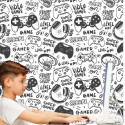 Vinil impreso aplicado en paredes con decoración personalizada.