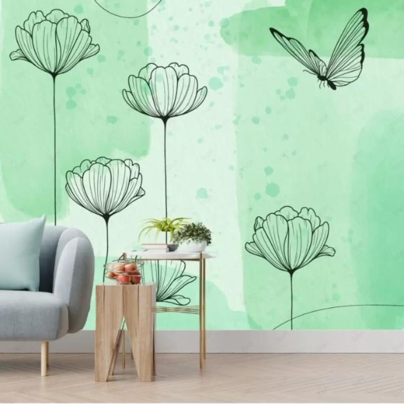 Vinil impreso aplicado en paredes con decoración personalizada.