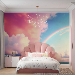 Vinil impreso aplicado en paredes con decoración personalizada.