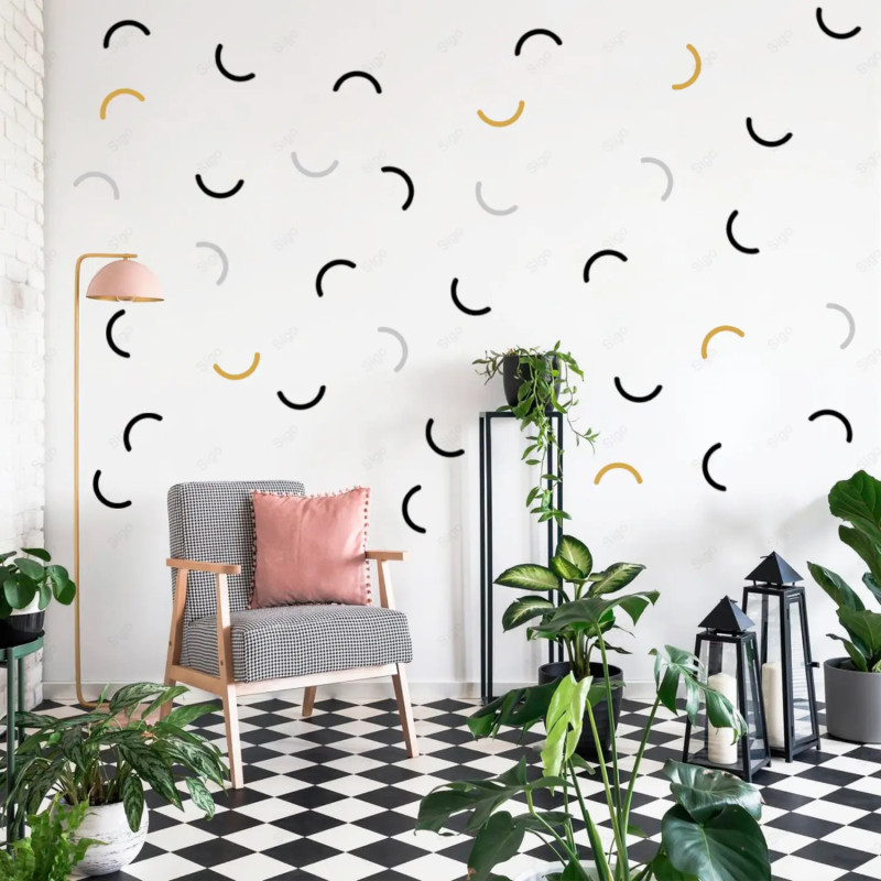 vinil impreso y troquelado aplicado en pared con decoración personalizada.
