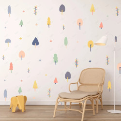 vinil impreso y troquelado aplicado en pared con decoración personalizada.