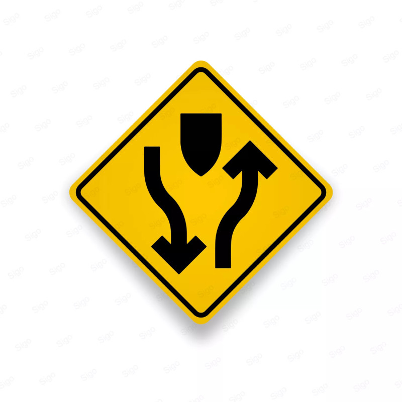‣ Rótulo Vialidad Dividida - Advertencia | SIGO