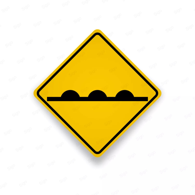 ‣ Rótulo Vial Advertencia - Precaución Tumulos | Tumulos - 01 | Sigo