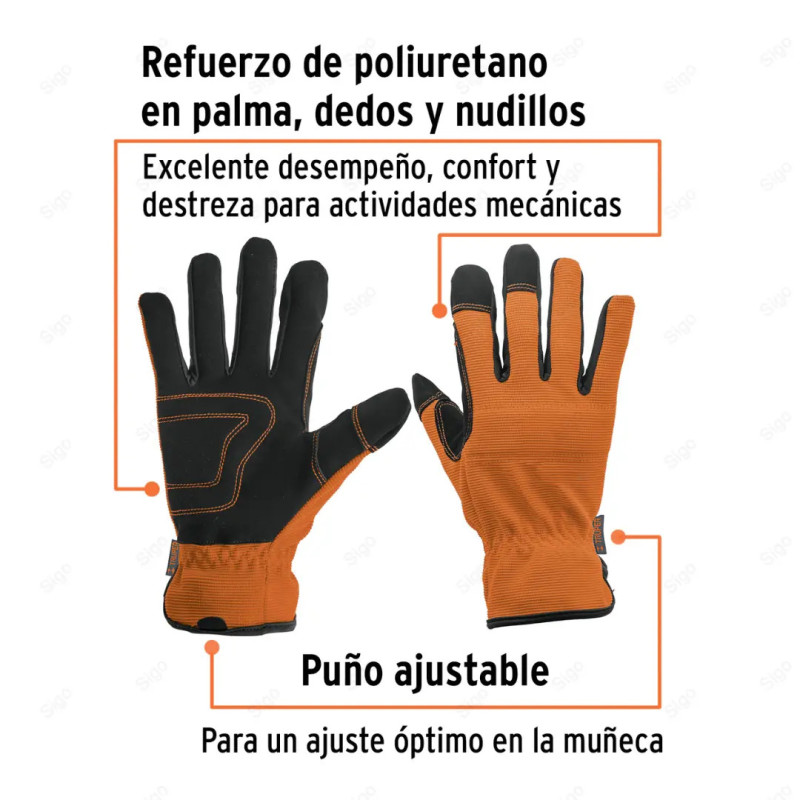 Guantes para Mecánico, Palma Reforzada, Truper, Protección de Manos