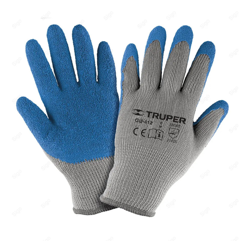 Guantes de Poliéster Recubiertos de Látex, M, Truper, Protección de Manos