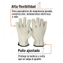 Guantes de Piel de Cerdo con Puño Elástico, Tipo Operador, Truper, Protección de Manos