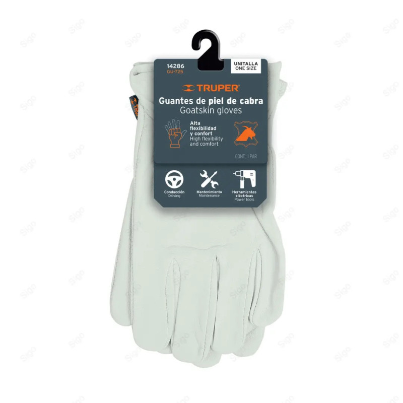 Guantes de Piel de Cabra, Tipo Operador, Truper, Protección de Manos