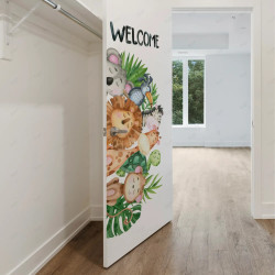 Vinil impreso aplicado en madera con decoración personalizada.