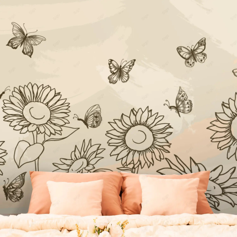 Vinil impreso aplicado en paredes con decoración personalizada.