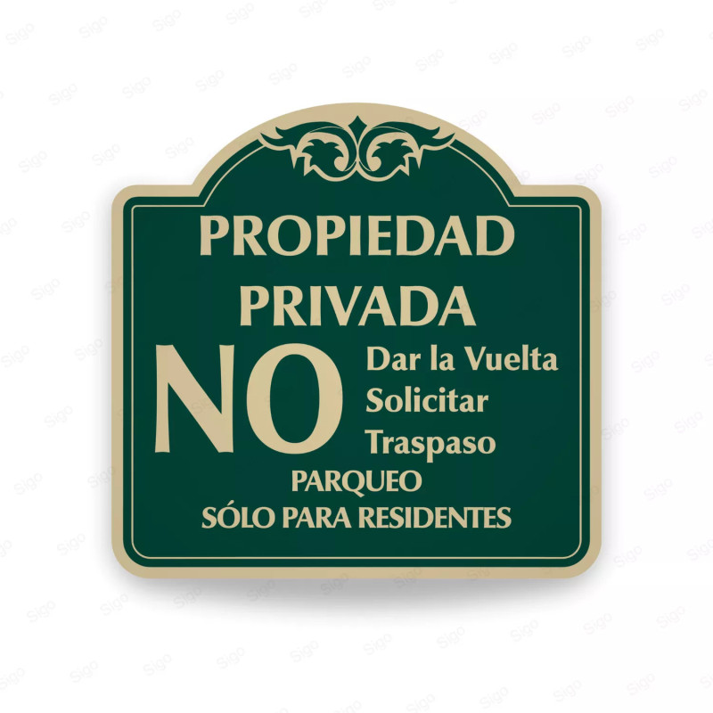 ‣ Rótulo Vial Residencial: No dar Vuelta... | SIGO