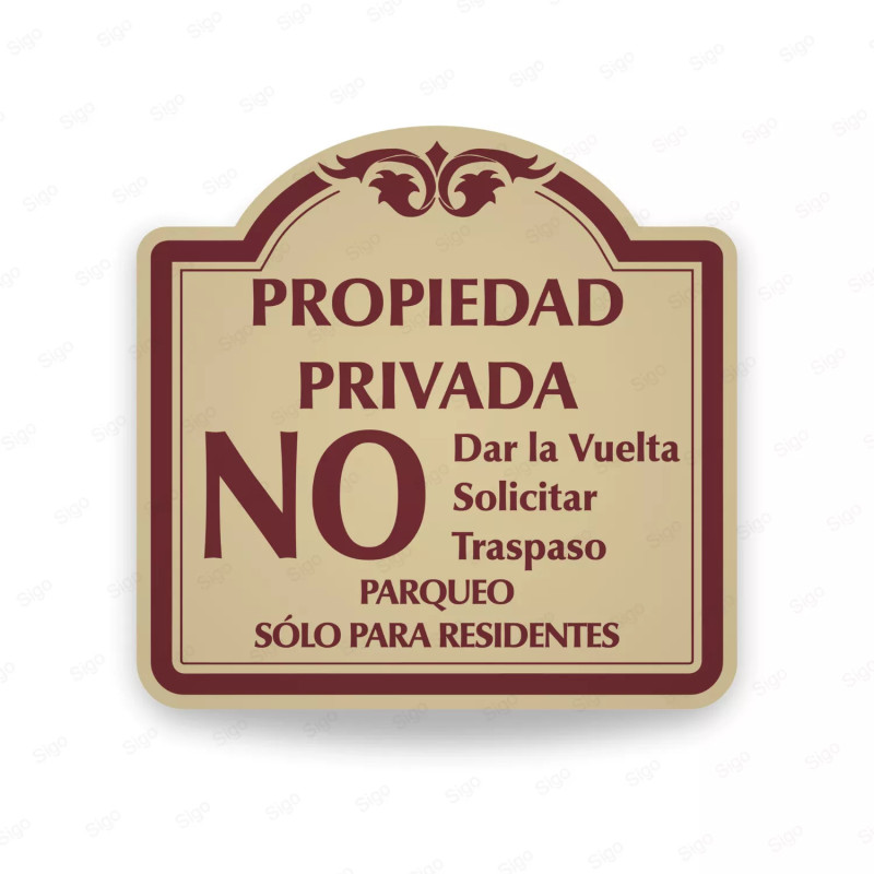 ‣ Rótulo Vial Residencial: No dar Vuelta... | SIGO