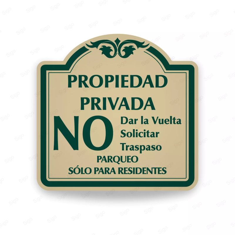 ‣ Rótulo Vial Residencial: No dar Vuelta... | SIGO