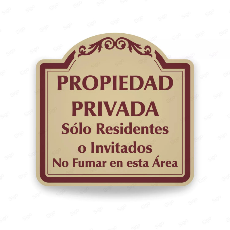‣ Rótulo Vial Residencial: Propiedad Privada... | SIGO
