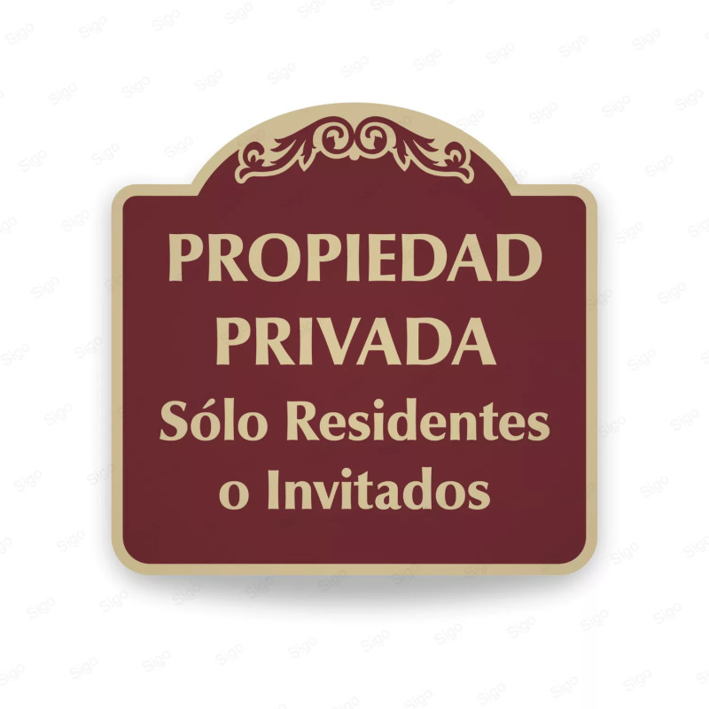 ‣ Rótulo Vial Residencial - Propiedad Privada... | SIGO