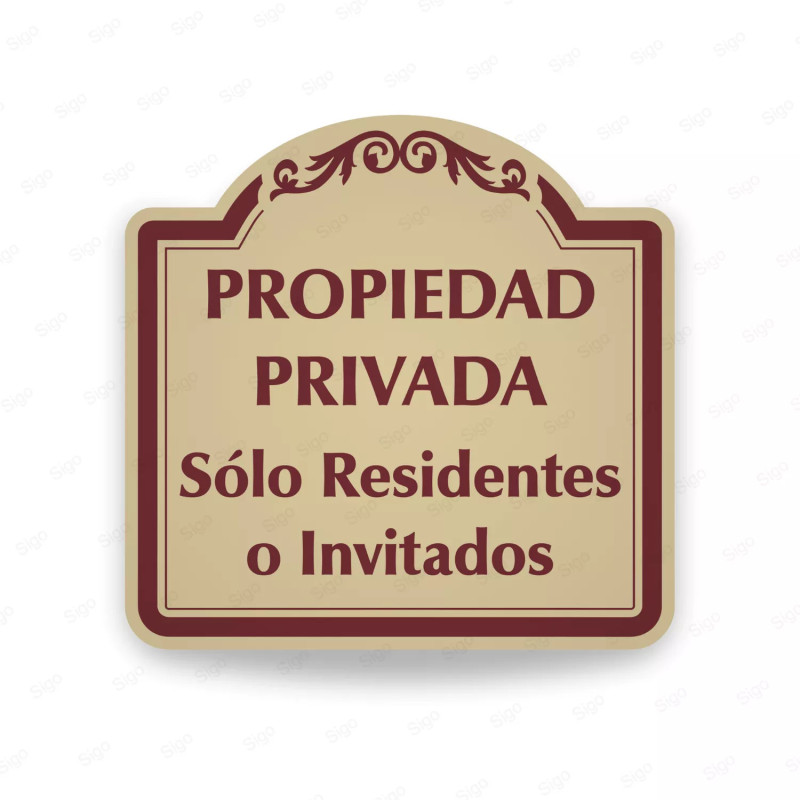 ‣ Rótulo Vial Residencial - Propiedad Privada... | SIGO