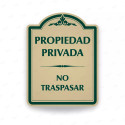 ‣ Rótulo Vial: Propiedad Privada No Traspasar | SIGO