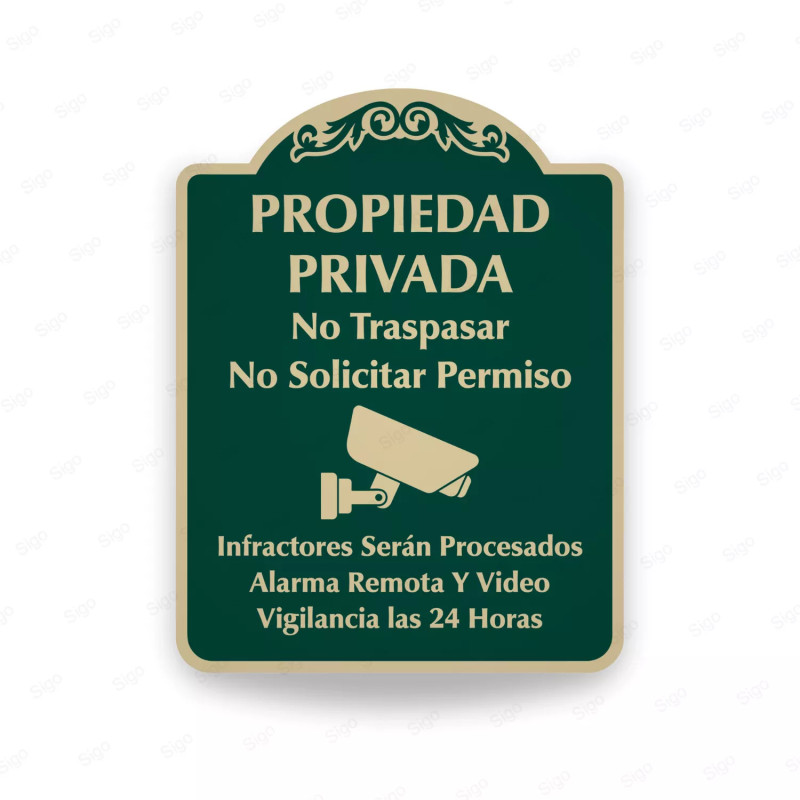 ‣ Rótulo Vial Residencial: Propiedad Privada | SIGO