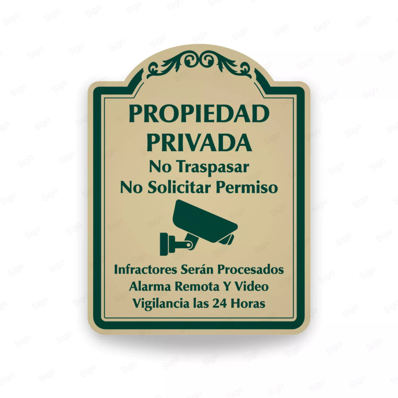 ‣ Rótulo Vial Residencial: Propiedad Privada | SIGO