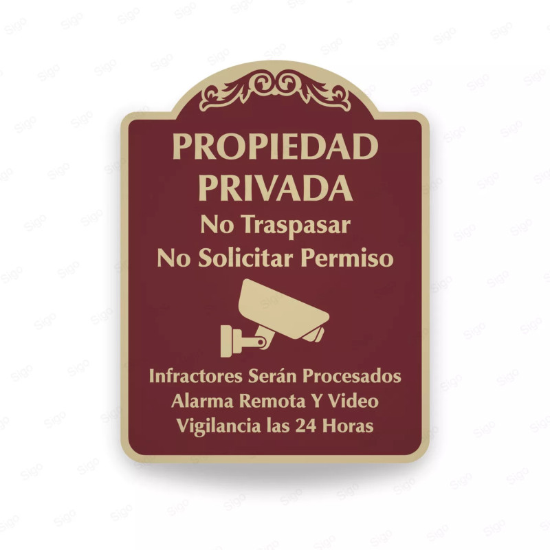 ‣ Rótulo Vial Residencial: Propiedad Privada | SIGO