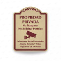 ‣ Rótulo Vial Residencial: Propiedad Privada | SIGO